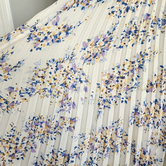 Vince Camuto Womens Off White Floral Accordion Pull On Skirt Size XXL - Picture 3 of 5